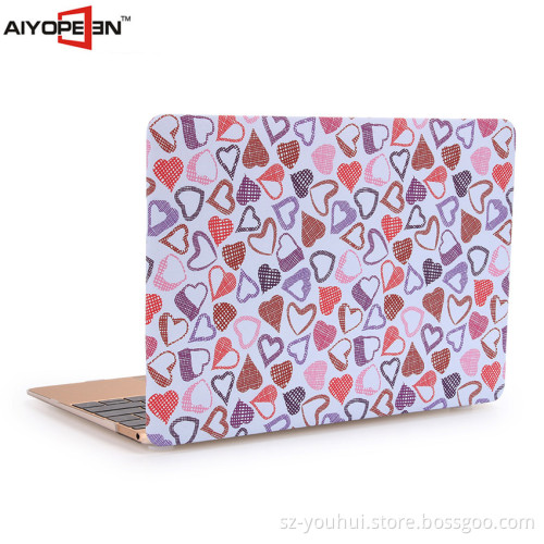 Hot sales New Arrival Covering Plastic Case for Macbook retina 12.1" Color Printing With Lovely Heart Design Case